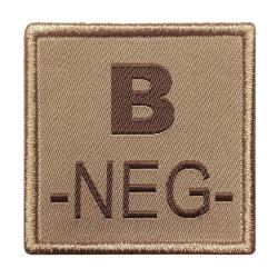 Groupe sanguin B positif brod&eacute; sur tissu tan