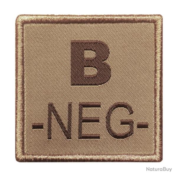 Groupe sanguin B positif brod sur tissu tan