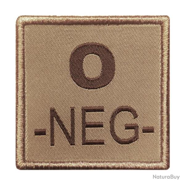 Groupe sanguin O ngatif brod sur tissu tan