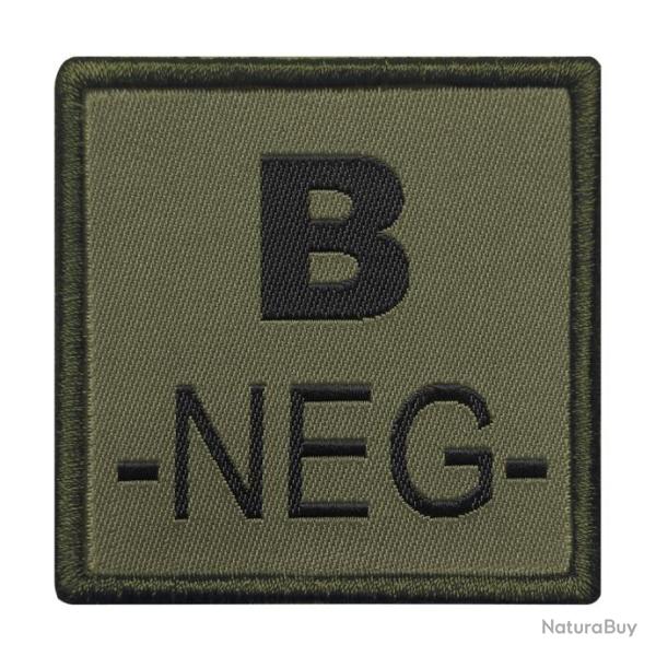 Groupe sanguin B ngatif brod sur tissu vert olive