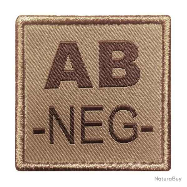 Groupe sanguin AB ngatif brod sur tissu tan
