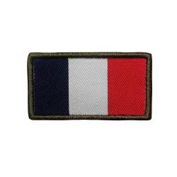 Patch drapeau fran&ccedil;ais haute visibilit&eacute; brod&eacute; sur tissu
