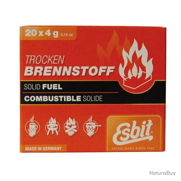 LOT DE 20 TABLETTES D'ALCOOL A BRULER ESBIT