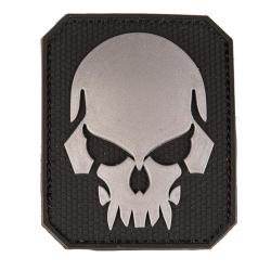 PATCH 3D SKULL AVEC SCRATCH PVC NOIR