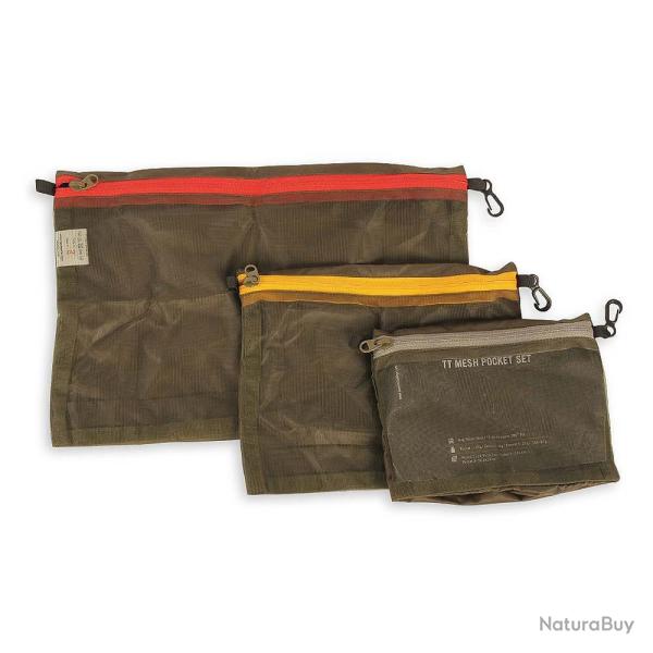 SET DE 3 POCHETTES Tasmanian Tiger MESH POCKET OLIVE