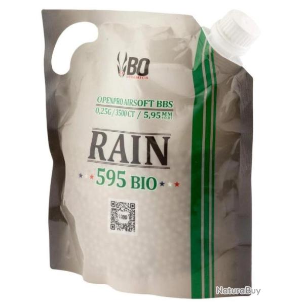 Airsoft - Bille 6 mm bio Rain 0.25g en sachet de 3500 billes | BO Manufacture (0000 5682)