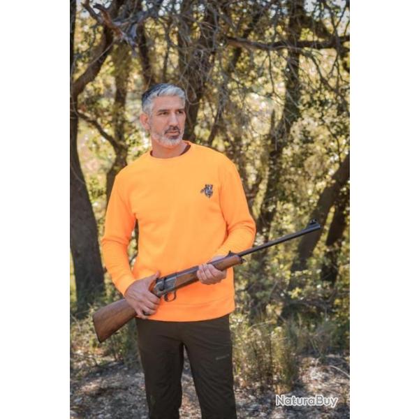 TREELAND - SWEAT ORANGE BRODERIE SANGLIER - T201