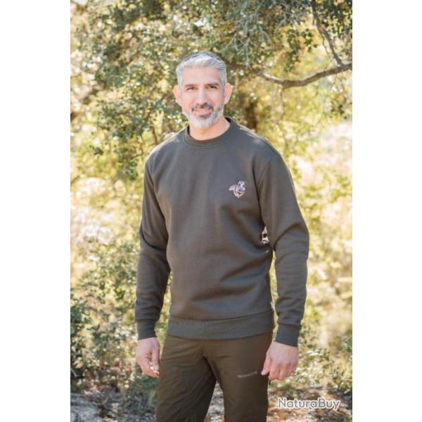 TREELAND - SWEAT VERT BRODERIE SANGLIER - T200