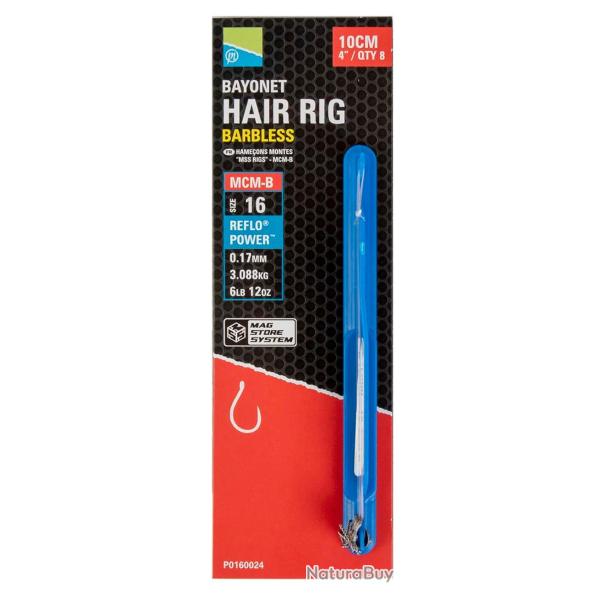 HAMECONS MONTES BAYONET HAIR RIG 10CM PAR 8 Taille 12