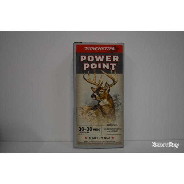 1 boite de Balles calibre 30-30 Win Power Point 150Gr