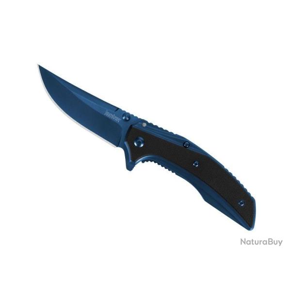BEL638 COUTEAU KERSHAW "OUTRIGHT" LAME ACIER MANCHE 11CM REVETEMENT BLEU NEUF