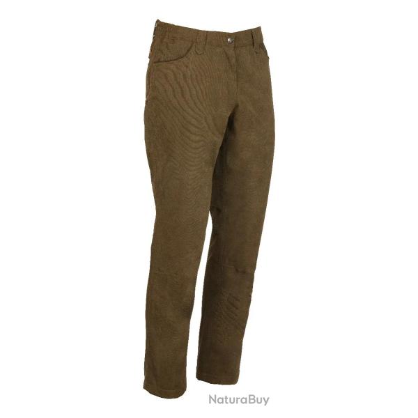 Pantalon de Chasse Femme Percussion Rambouillet Chaud Kaki