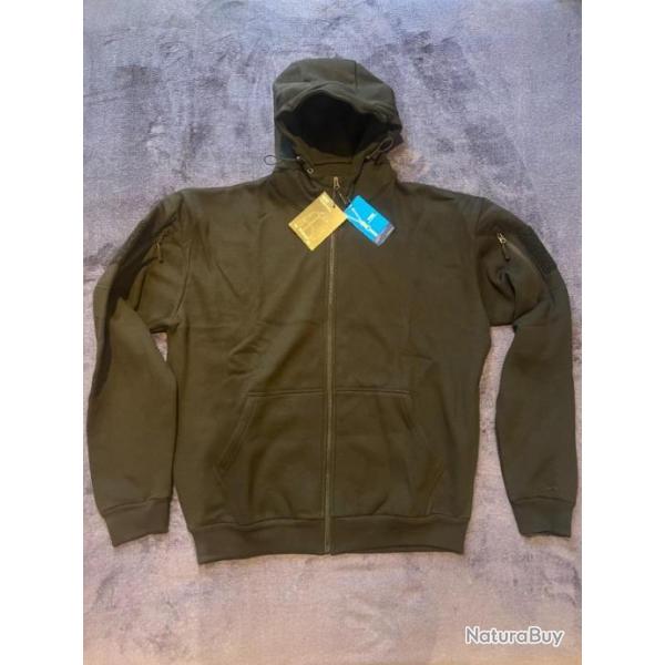 sweat veste tactique zippe capuche task force 2015 noir taille xxl et xxxl TF-2215