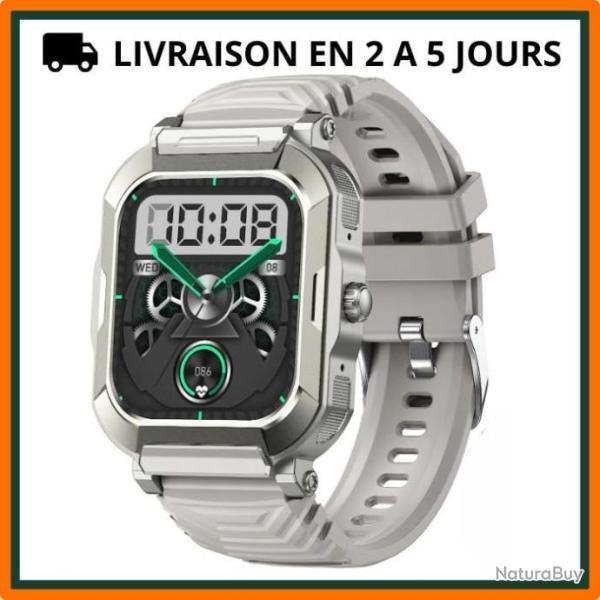 Montre militaire connect�e multifonctions - 100 modes sport - Gris - Livraison gratuite et rapide