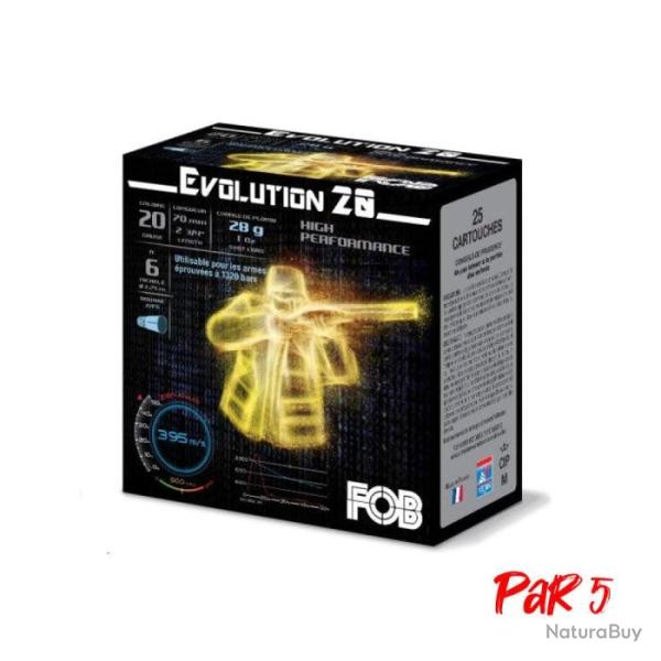 Cartouches de chasse FOB Evolution 20 HP - Cal.20/70 - 5 / 28 g / Par 5