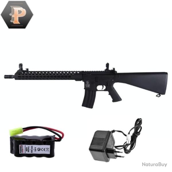R�plique airsoft Colt M16 Keymod Black 1J + chargeur + batterie