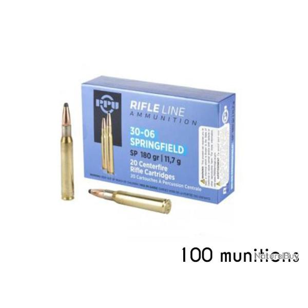 Munitions PARTIZAN calibre 30-06 Softpoint 180gr - 11.7g x20 