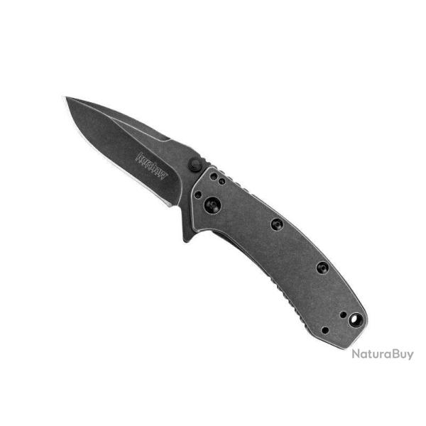 BEL641 COUTEAU KERSHAW "CRYO BLACKWASH" LAME ACIER OUVERTURE SPEEDSAFE MANCHE BLACKWASH 9.5CM NEUF