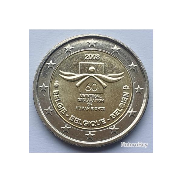 Collection 2 Euros Belgique 2008  2 Euro Comm�morative - 60e anniversaire des Droit de l'Homme