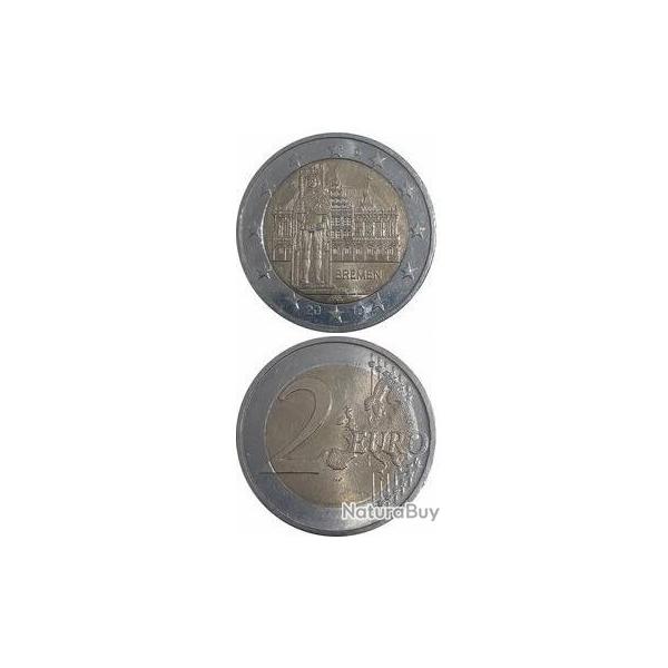 2 EUROS 2010 BREMEN -ALLEMAGNE  comm�morative  Pi�ce comm�morative  Le land de la Br�me et l'h�tel