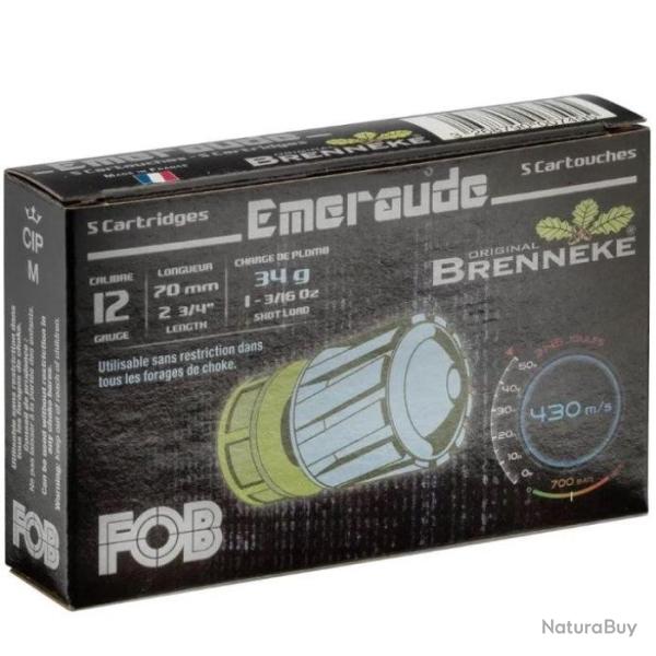 Munitions FOB Brenneke Emeraude - Cal.12/70 - 34 g / Par 5