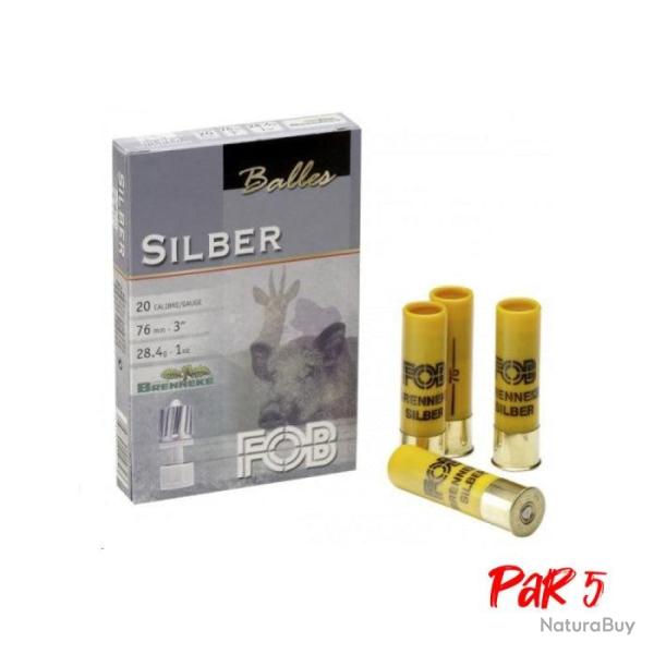 Munitions FOB Brenneke Silber - Cal.20/76 - 28,3 g / Par 5