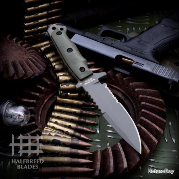 Couteau Halfbreed Blades Medium Infantry Od Green Lame Acier K110 Combo Etui Australie HBBMIK03OD