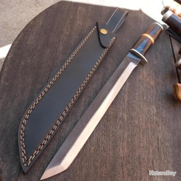 Joli et Grande �p�e TANTO LIME Manche en Bois avec �tui en cuir