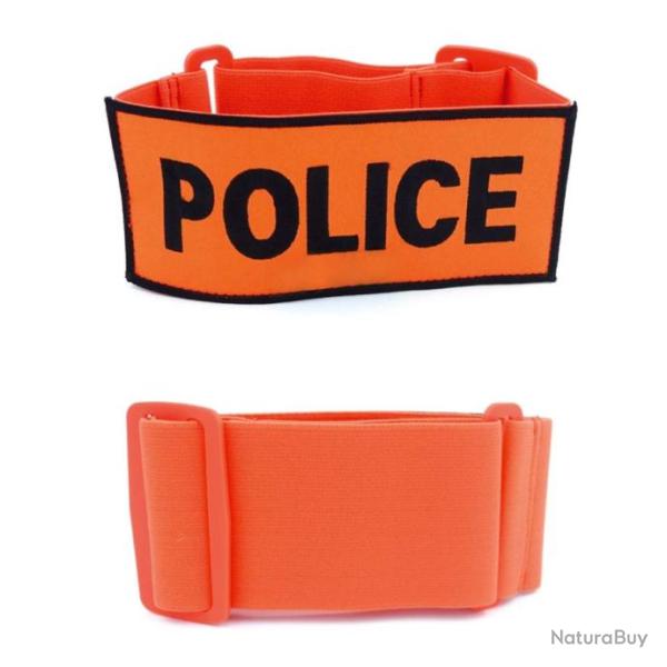 BRASSARD BRODE TISSU ORANGE POLICE
