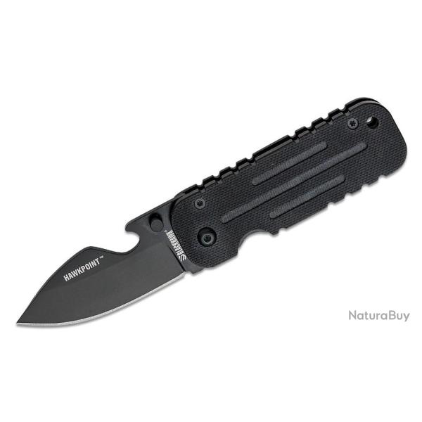 Couteau BLACKHAWK HawkPoint Black Lame Acier 9Cr18Mov Manche G10/Acier Framelock Clip BH15HP01BK
