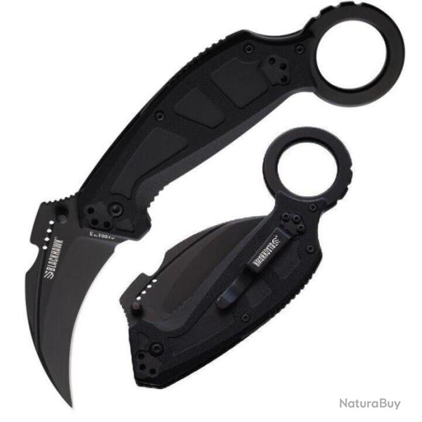 Couteau Karambit BLACKHAWK Garra 3 Lame Acier D2 Manche G10 Linerlock Clip BH15G3201BK