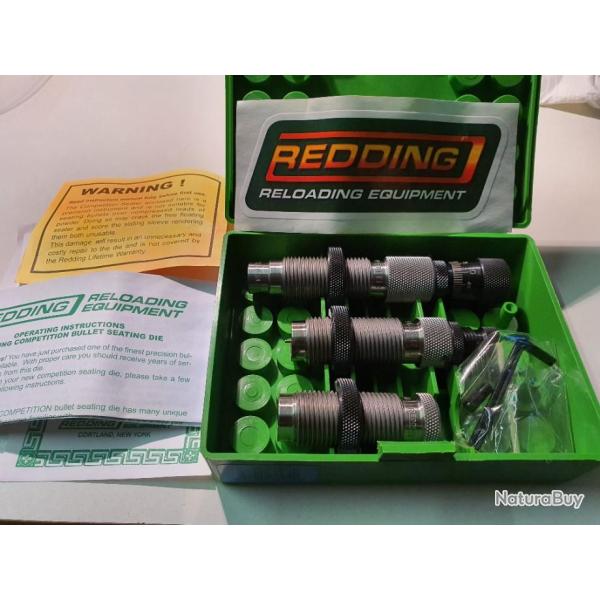 REDDING TYPE S-MATCH JEUX D'OUTILS CALIBRE 6.5 X 47 LAPUA NEUF TROIS MATRICES DIE SET REDDING 38479