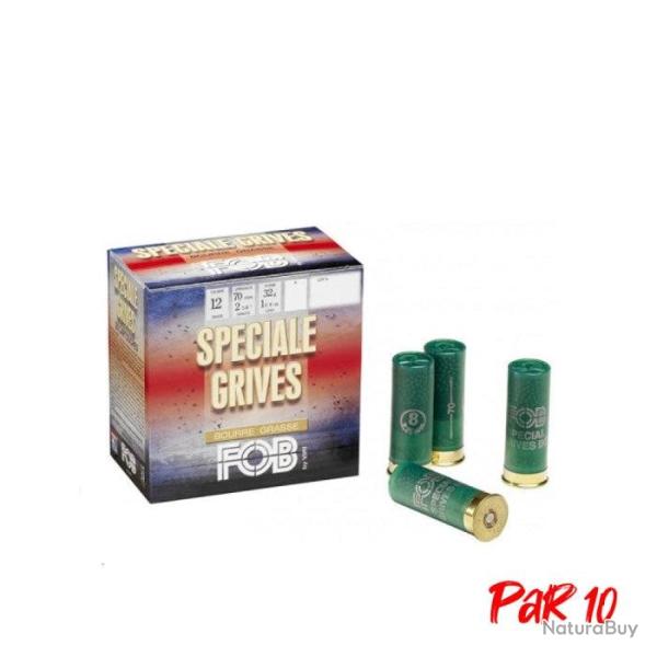 Cartouches FOB Sp�cial Grive BG Cal.12 70 32 g Par 10