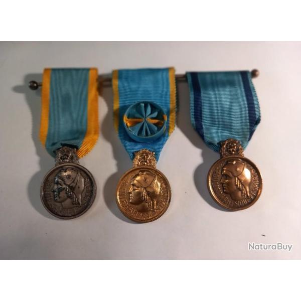 M�dailles de la Jeunesse et des Sports Bronze Argent et Or