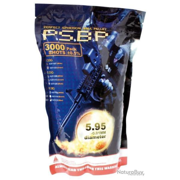 Billes Airsoft 6mm 0,20g en sachet de 3000 bbs - 0,20g - BB8521