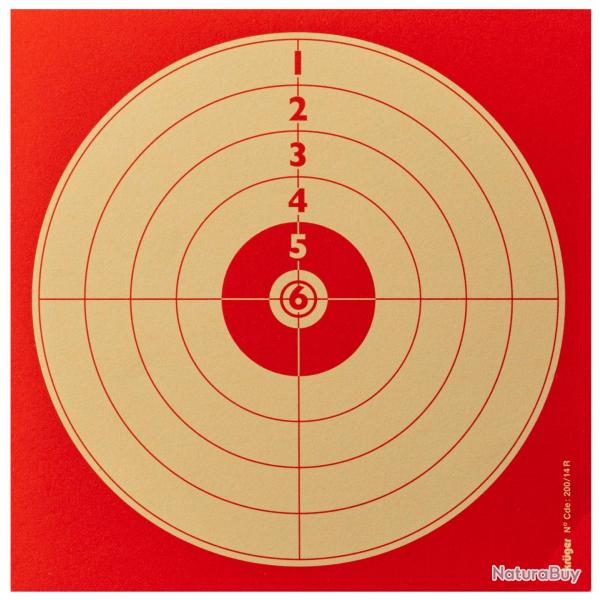 1000 cibles cartonn�es rouges - 14 x 14 cm - A52240