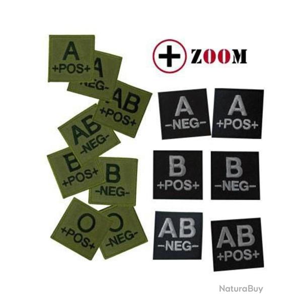 Ecusson feutre groupe sanguin dos auto-agrippant - AB Moins Vert - T801022