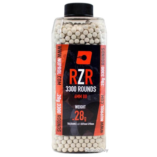 Billes Airsoft 6mm RZR 0.28g bouteille 3300 bbs - 0,28g - BB9127