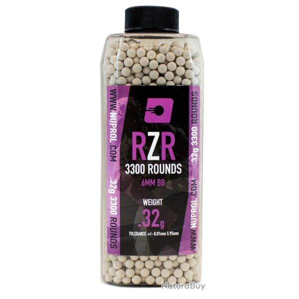 Billes Airsoft 6mm RZR 0.32g bouteille 3300 bbs - 0,32 - BB9129