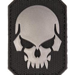 Patch PVC T&ecirc;te de mort Noir 6 x 4.5cm - A60474