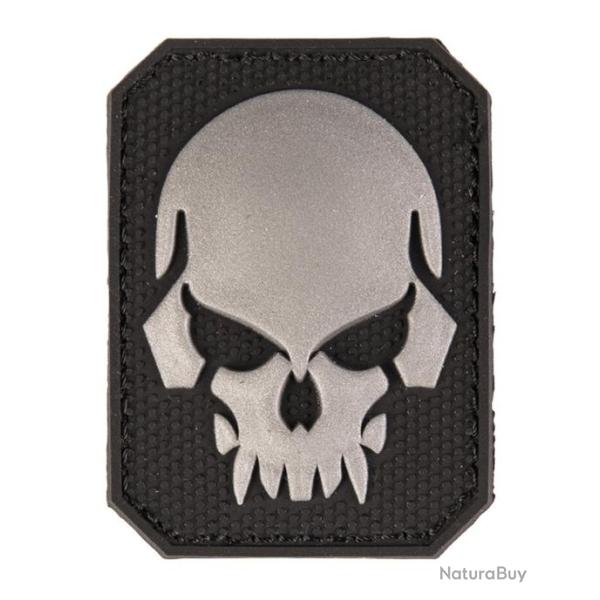Patch PVC T�te de mort Noir 6 x 4.5cm - A60474