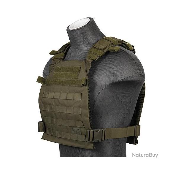 Gilet l�ger Plate carrier noir 1000D - Vert - A68610