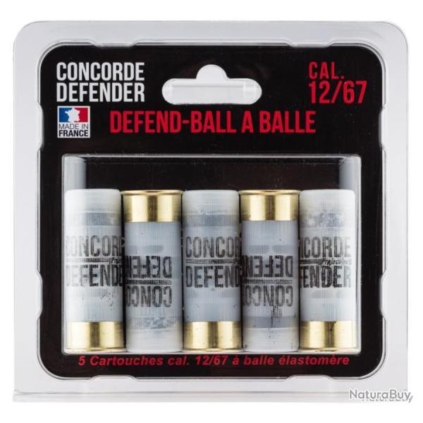 Boite de 5 cartouches Defend-Ball cal.12/67 � balle Elastomere Bior - MD0414