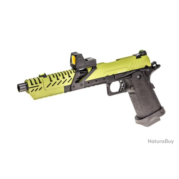 R�plique GBB gaz Hi-Capa TITAN 7 Noir / OD 1,0J + point rouge BDS - PG3289R