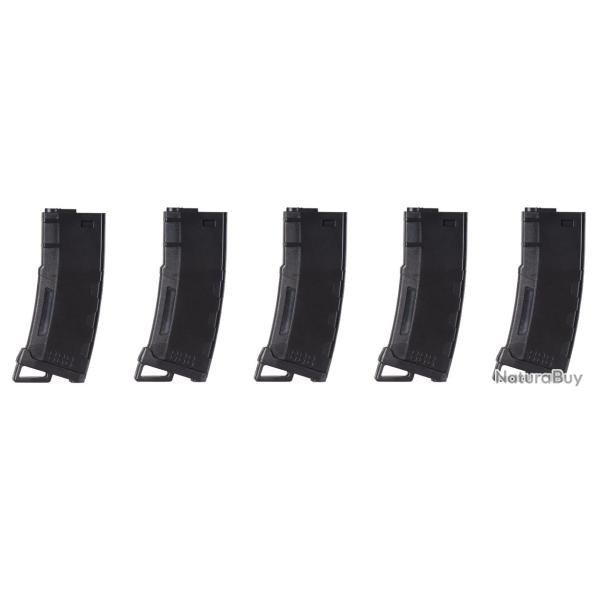 Chargeur Pack de 5 chargeurs Mid-cap Speed 130 billes pour M4 AEG noir - CLK9021