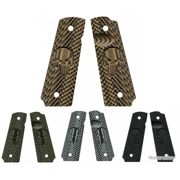 Plaquettes pour 1911 VZ GRIPS CK OPERATOR II - THE PUNISHER - HYENA BROWN - TSA100