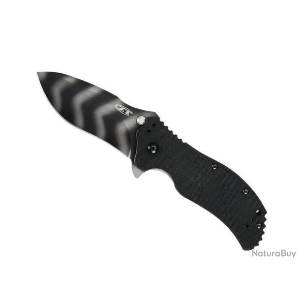 COUTEAU ZERO TOLERANCE KNIVES "0350TS" LAME ACIER RAYURE TIGRE LANCHE 11.5CM G10 NOIR NEUF