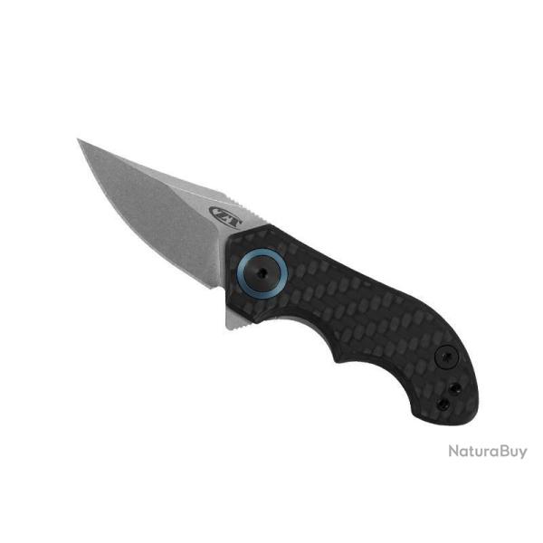 BEL659 COUTEAU ZERO TOLERANCE KNIVES "0022" LAME ACIER MANCHE 7.5CM FIBRE DE CARBONE NEUF