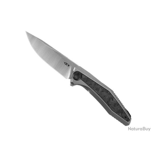 BEL660 COUTEAU ZERO TOLERANCE KNIVES "0470"LAME ACIER MANCHE 11CM TITANIUM INSERT FIBRE CARBONE NEUF