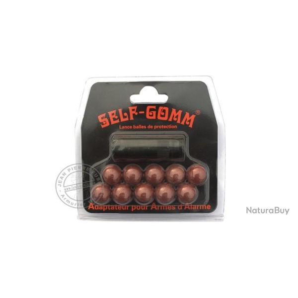 Adaptateur SELF-GOMM pour arme d'alarme + 10 balles caoutchouc M10 x 100